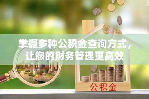 万山掌握多种公积金查询方式，让您的财务管理更高效